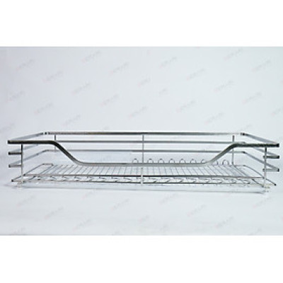 Giá đựng xoong nồi bát đĩa 1 tầng bằng inox (Kệ xoong nồi nan dẹt Gerari chất liệu Inox 304 bóng mờ cao cấp)