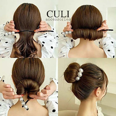 Kẹp búi tóc, kẹp quấn tóc dẻo củ tỏi đa năng, kẹp tóc đính hoa - ngọc hot trend style Hàn Quốc cho nữ - Culi.accessories