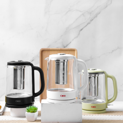 Ấm đun siêu tốc thủy tinh COBI 1.5L - Kết hợp Bình pha trà, tiện lợi đa năng - Hàng nhập khẩu chính hãng