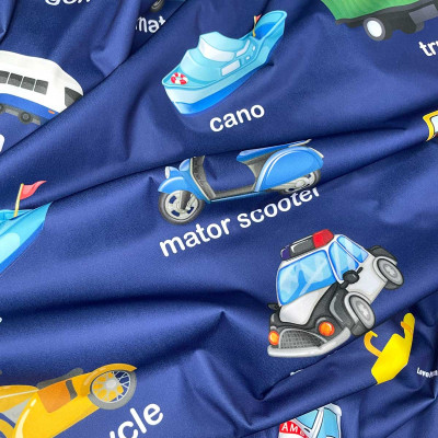 Ga chống thấm nước Cotton LoveMama mềm mại thoáng mát họa tiết xe ô tô