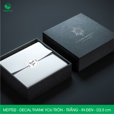 MDTT02 - D2.5cm - 500 Sticker Thank you, decal Thank you tròn dán hộp carton, tem cám ơn, nhãn dán cảm ơn trang trí gói hàng