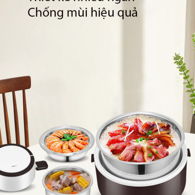 Hộp cơm cắm điện Tiện lợi có lõi hâm nóng thức ăn nhanh cho dân văn phòng, dân phượt KitAcoom, hàng nhập khẩu chính hãng cao cấp 