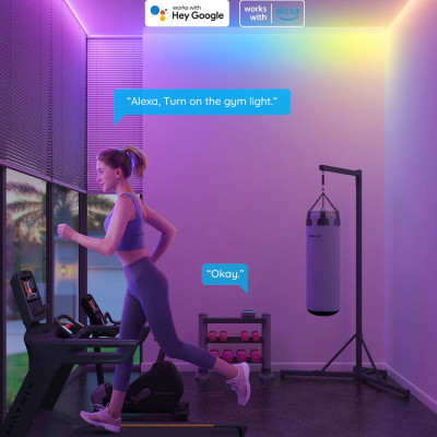 Dây đèn LED chạy đuổi Govee RGBIC Strip Lights H61E1 | Cuộn 5m, 60 mắt leds/m siêu mịn màng, Chế độ nháy nhạc thông minh