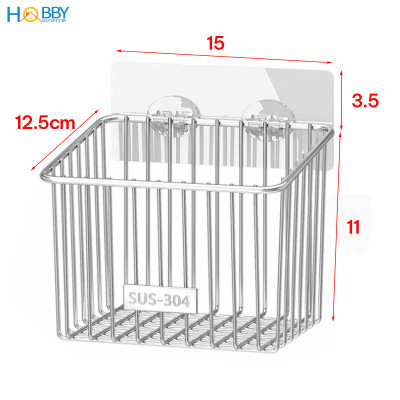 Kệ rổ đựng hành tỏi ớt đa năng inox 304 dán tường Hobby home decor TB4