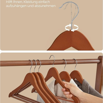 Bộ 20 móc treo đồ bằng gỗ Songmics Hàng Chính hãng