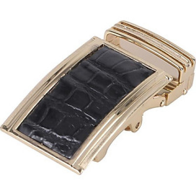 Đầu Khóa Da Cá Sấu 4 Phân Đầu Vàng Huy Hoàng HT9221 - Đen