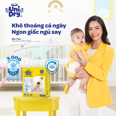 Tã dán em bé Siêu khô thoáng gói Jumbo Unidry G6X size S-54 miếng