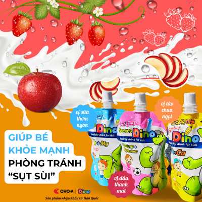 Nước Uống Dinh Dưỡng Vị Dâu Dành Cho Trẻ Em Strong Dino (10 Gói x 120ml)