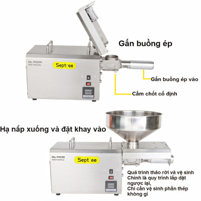 Máy ép dầu ăn thực vật chuyên nghiệp Nóng và Lạnh thương hiệu Mỹ Septree S8 - Công suất 1450W - Hàng nhập khẩu