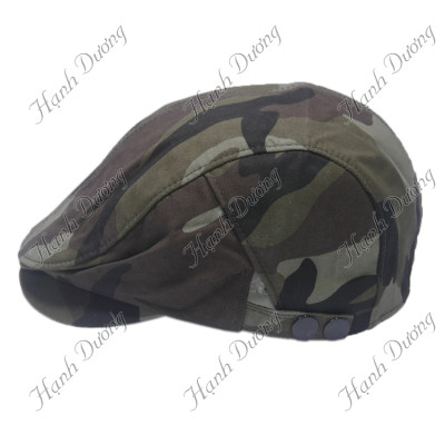 Nón beret nam cao cấp, họa tiết sọc rằn ri cá tính, chất liệu vải kaki cao cấp oát mềm mại, tăng giảm size dễ dàng - Hạnh Dương