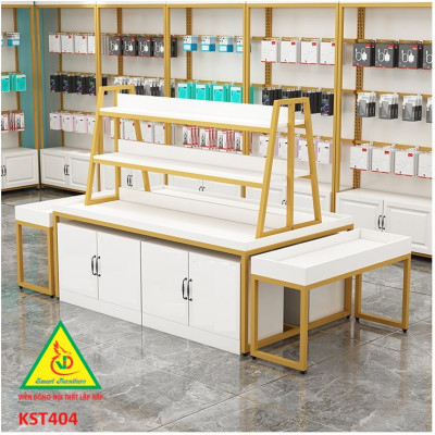 Kệ gỗ trưng bày rau củ quả, kệ trưng bày sản phẩm, hàng hóa KST404 - Nội thất lắp ráp Viễn Đông Adv