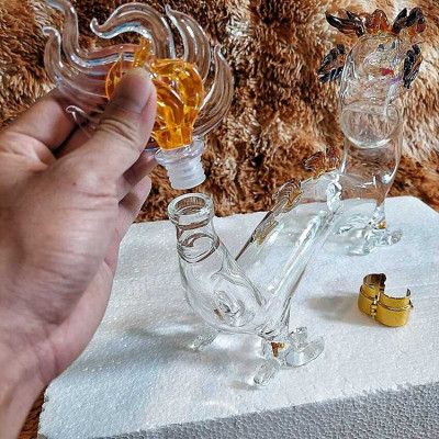 Chai Đựng Rượu Thủy Tinh 1250ML cao cấp mẫu con rồng ngũ sắc – Chai Đựng Rượu Đẹp - Bình Thủy Tinh Đựng Rượu làm quà tặng (E2)