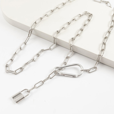 Dây thắt lưng titan hợp kim không han gỉ ổ khoá cá tính Âu Mỹ belt xích quần jeans chân váy quần short jogger cá tính