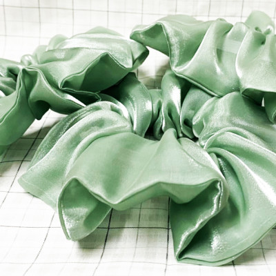 Cột tóc scrunchies xanh bích cánh lớn - Cột tóc lớn - cột tóc xanh bích - cột tóc ánh kim