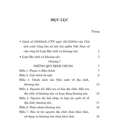 Luật địa chất và khoáng sản năm 2024 - bản in 2025