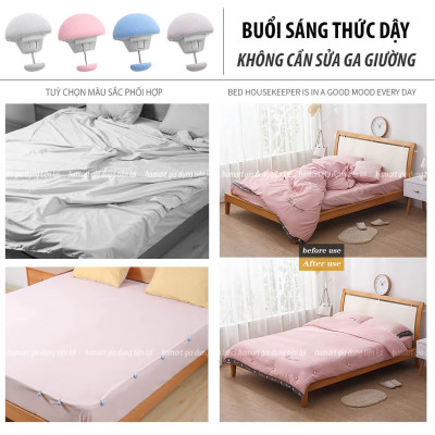 SET 4 Kẹp Cố Định Ga Giường Vỏ Chăn Gối Đệm Vải Cotton Đầu Nấm Kim Thép Khoá Ghim Chống Trượt Nệm