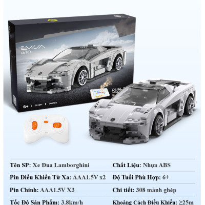 Bộ Đồ Chơi Xếp Hình Xe Đua Lamborghini Veneno 308 Chi Tiết, Đồ Chơi Mô Hình Xe Đua Lamborghini Veneno Điều Khiển Từ Xa, Đồ Chơi Lắp Ghép Cao Cấp Ô Tô Lamborghini Veneno Điều Khiển RC.