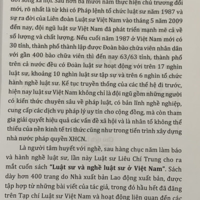 Luật Sư và Nghề Luật Sư Ở Việt Nam