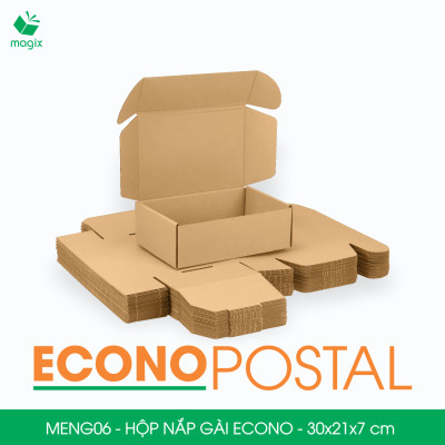MENG06 - 30x21x7 cm - 20 Hộp carton nắp gài đóng hàng giá rẻ, hộp gói hàng, hộp quà thời trang