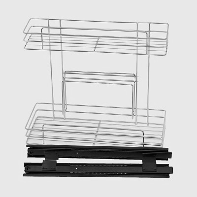 Phụ kiện tủ bếp, ngăn kéo Inox SUS304 cho tủ bếp dưới 2 tầng S003K