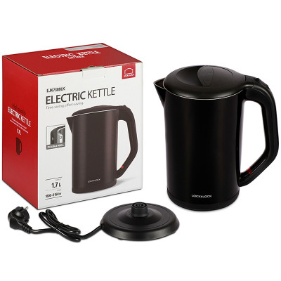 Ấm Đun Siêu Tốc Lock&Lock 2 Lớp Ruột Bình Bằng Thép Không Gỉ EJK738 (1.7L) - Hàng Chính Hãng, Tặng Kèm Cọ Rửa Và Ống Hút