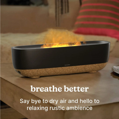 Máy tạo độ ẩm công nghệ siêu âm, kèm khay khuếch tán tinh dầu HoMedics UHE-CMF56 (Hiệu ứng 3D ngọn lửa) Hàng chính hãng