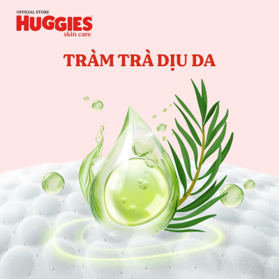  Tã/bỉm quần Huggies Skin Care Mega Jumbo M106/L96+8/XL84+4/XXL76+4 miếng với tràm trà dịu da