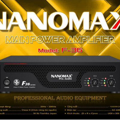 Main Cục Đẩy 36 Sò Nanomax F-36 Công Suất 3200w Hàng Chính Hãng