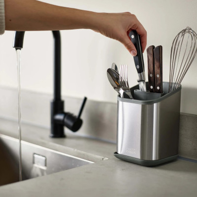 Dụng cụ để dao, thìa, dĩa Duo Steel Cutlery Drainer joseph joseph 851682 hàng chính hãng