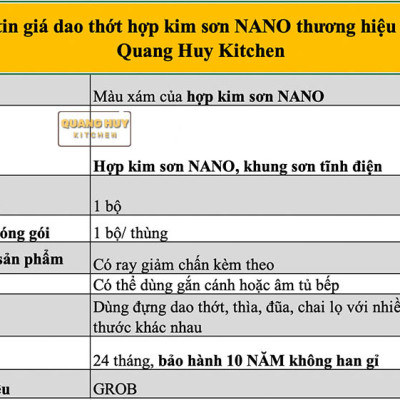 Giá để dao thớt gia vị sơn nano bảo hành han gỉ 10 năm