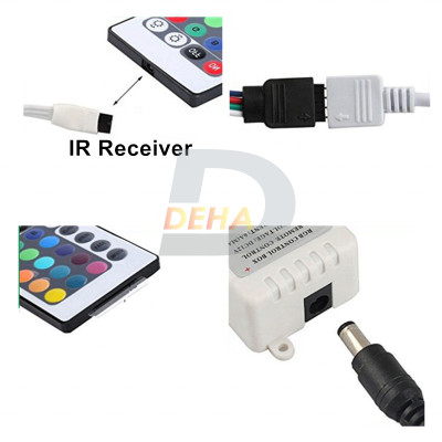Bộ điều khiển cho led dây dán đổi màu RGB 5050, 2835 strip light trang trí dán tường, bàn máy tính kèm điều khiển từ xa - Chính hãng DEHA