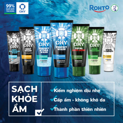 Sữa rửa mặt cho nam Oxy sạch sâu mát lạnh dạng kem Oxy Perfect Wash 100g