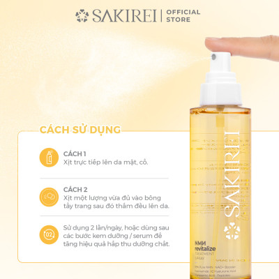 Xịt NMN và HA chống lão hóa, giúp cấp ẩm, phục hồi da Sakirei NMN Revitalize Treatment Spray 150ml