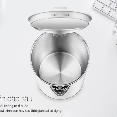 Ấm Siêu Tốc INOX 2 Lớp 1.7L SUNHOUSE MAMA SHD1386W - Hàng Chính Hãng