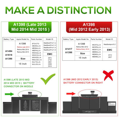 Pin A1618 Tương Thích Cho Macbook Pro Retina 15