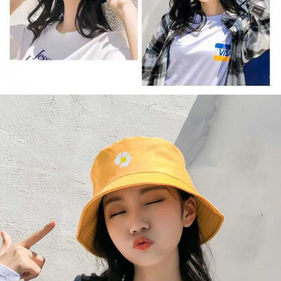 Mũ Vành Nhỏ, Mũ Bucket Hoa Cúc, Mũ Bucket Cụp Phong Cách Swag Siêu Xinh MD07