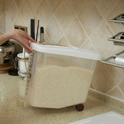 Thùng đựng gạo Song Long có bánh xe 15kg - Màu ngẫu nhiên