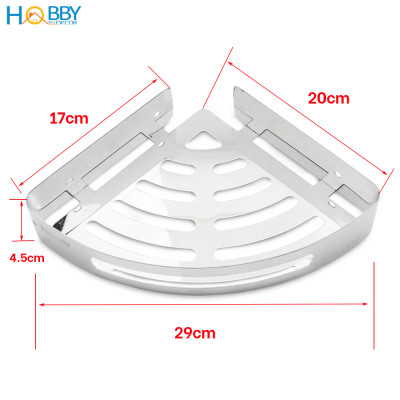 Kệ góc để đồ nhà tắm dán tường inox 304 bóng Hobby Home Decor KG1