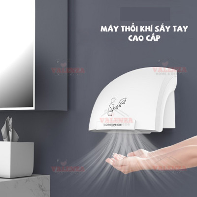 Máy sấy tay tự động cảm ứng hồng ngoại sấy nóng khô nhanh, công suất 1800W-Hàng chính hãng