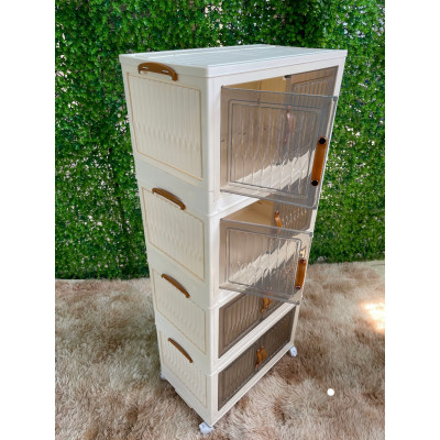 Tủ nhựa đa năng Gấp gọn Tiện Lợi, Tủ Để Đồ Bánh Xe Xoay 360 Độ - Hàng cao cấp