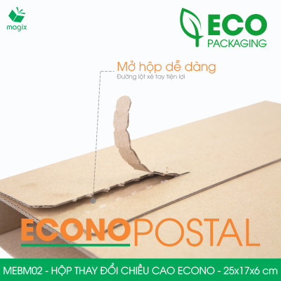 MEBM02 - 25x17x6 cm - 100 hộp carton thay đổi chiều cao siêu tiết kiệm - Hộp đóng sách, hộp gói hàng