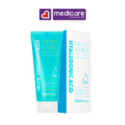 0133422 Gel Rửa Mặt FARMSTAY Hyaluronic Acid Dịu Nhẹ 200ml