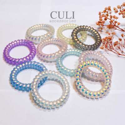 Dây cột tóc lò xo co giãn, nhựa dẻo xoắn nhiều màu xinh xắn - Culi accessories