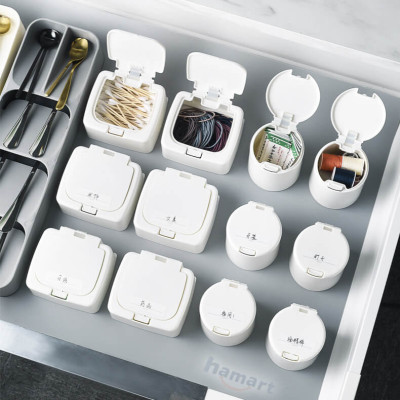 Hộp Đựng Tăm Bông Tẩy Trang Mini Storage Box Nhựa ABS Nắp Kín Tự Động Chống Ẩm Mốc