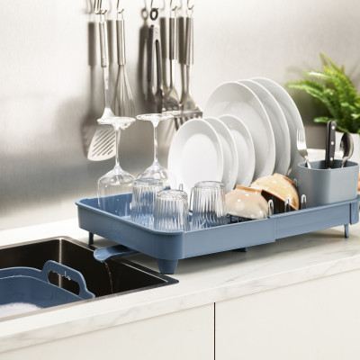 Kệ phơi tách chén Joseph Joseph 003123 - Extend Expandable Dish Drainer Editions Blue
