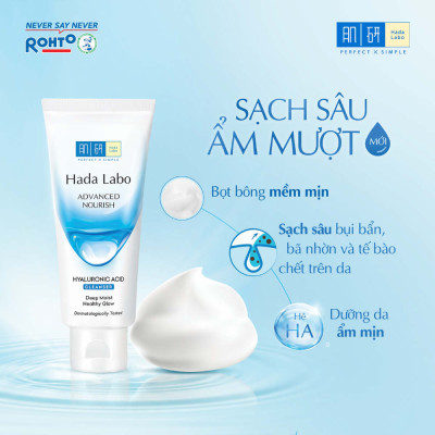 Kem Rửa Mặt Dưỡng Ẩm Tối Ưu Hada Labo Advanced Nourish Hyaluron Cleanser (15g)