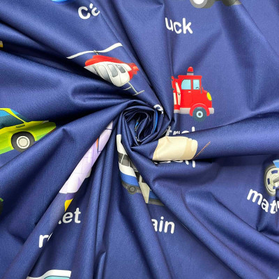 Ga chống thấm nước Cotton LoveMama mềm mại thoáng mát họa tiết xe ô tô