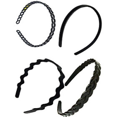 Combo 4 bờm nhựa đen nam nữ khác kiểu BN36 