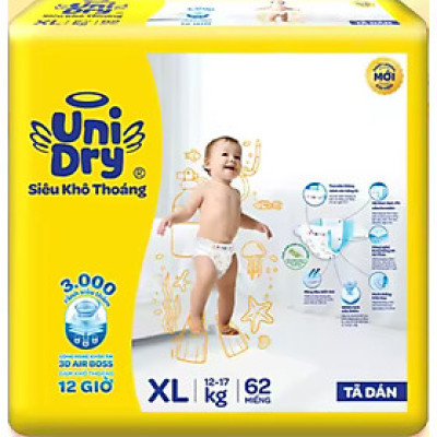 Tã dán Unidry XL62 Cho Bé Từ 12-17kg - Date luôn mới