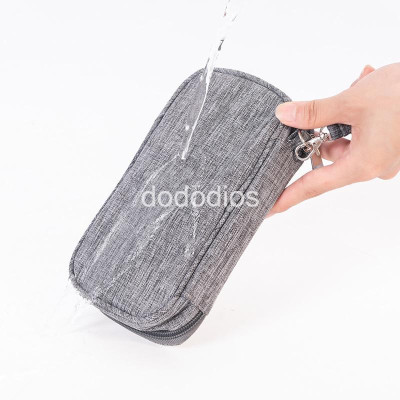 Túi đựng phụ kiện công nghệ đựng pin sạc dự phòng, điện thoại, cáp sạc usb, tai nghe có quai cầm, [Loại cao cấp - Màu Đen] Túi Đựng Phụ Kiện Công Nghệ Có Quai Cầm, Chống Nước - Hàng Chính Hãng dododios